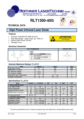 RLT1300-40G Datasheet PDF Roithner LaserTechnik GmbH