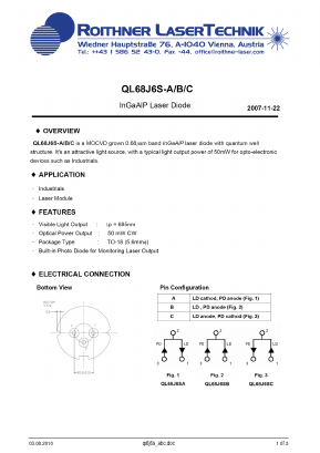 QL68J6S-ABC Datasheet PDF Roithner LaserTechnik GmbH