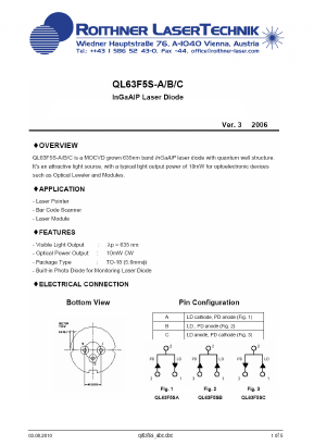 QL63F5S-ABC Datasheet PDF Roithner LaserTechnik GmbH