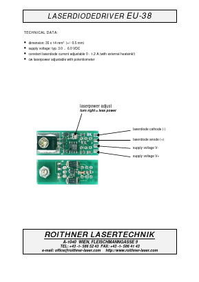 EU-38 Datasheet PDF Roithner LaserTechnik GmbH