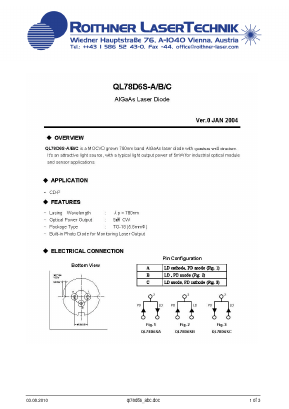 QL78D6S-B Datasheet PDF Roithner LaserTechnik GmbH