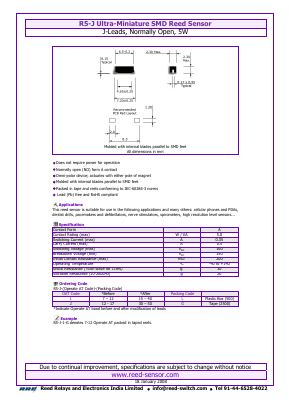 R5-J-2 Datasheet PDF Reed Relays and Electronics