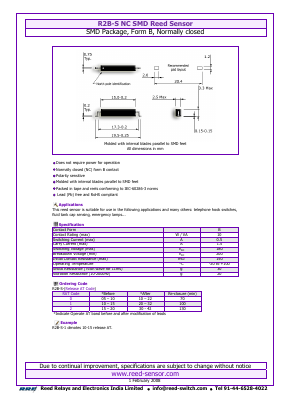 R2B-S-0 Datasheet PDF Reed Relays and Electronics