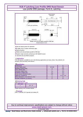 R2E-F-1 Datasheet PDF Reed Relays and Electronics