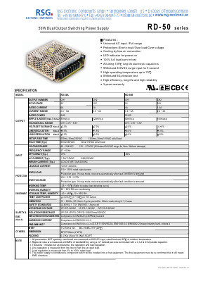 RD-50 Datasheet PDF RSG Electronic Components GmbH