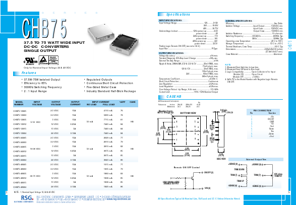 CHB75-24S05 Datasheet PDF RSG Electronic Components GmbH