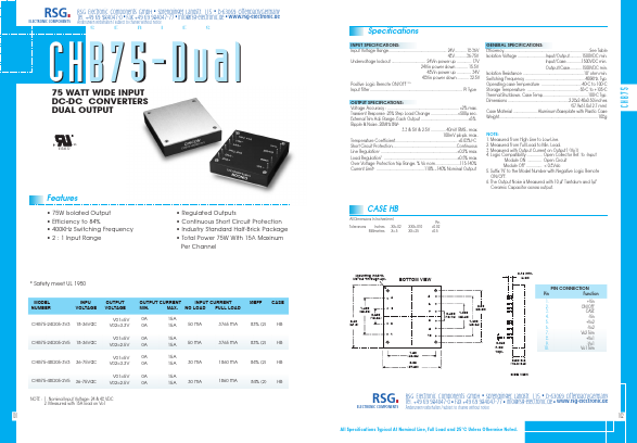 CHB75-D Datasheet PDF RSG Electronic Components GmbH