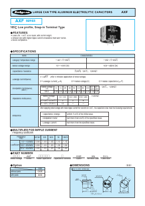 10AXF8200M25X20 Datasheet PDF RUBYCON CORPORATION