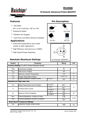 RU4099 Datasheet PDF Ruichips Semiconductor Co., Ltd