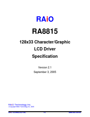 RA8815 Datasheet PDF RAIO