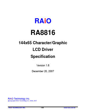 RA8816 Datasheet PDF RAIO
