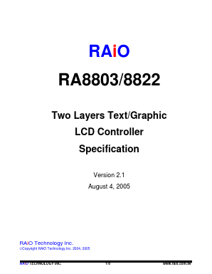 RA8822 Datasheet PDF RAIO