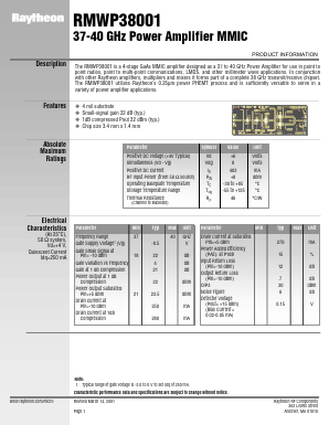RMWP38001 Datasheet PDF Raytheon Company
