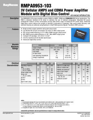 RMPA0953-103 Datasheet PDF Raytheon Company