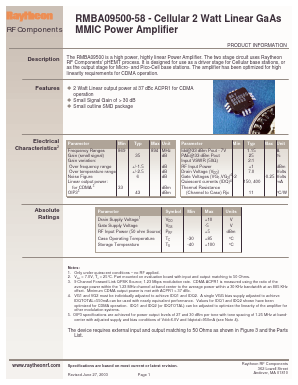 RMBA09500-58 Datasheet PDF Raytheon Company