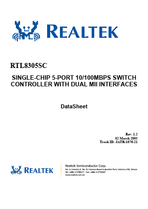 RTL8305SC-LF Datasheet PDF Realtek Semiconductor