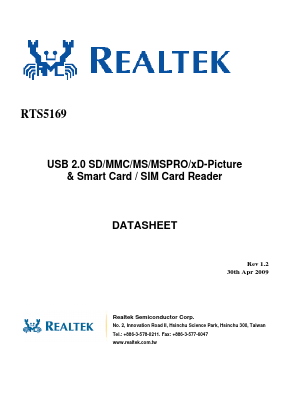 RTS5169 Datasheet PDF Realtek Semiconductor