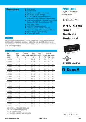 R-532.5XA Datasheet PDF RECOM Electronic GmbH
