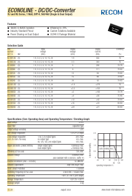 RJ-1.805S Datasheet PDF RECOM Electronic GmbH