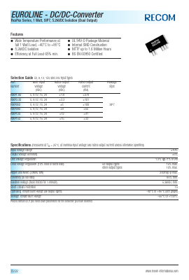 R05P12D Datasheet PDF RECOM Electronic GmbH