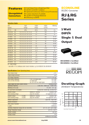 RJ-1.81.8SHP Datasheet PDF RECOM Electronic GmbH