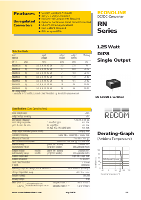 RN-2409S/HP Datasheet PDF RECOM Electronic GmbH