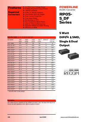 RP05-243.3SFSMD Datasheet PDF RECOM Electronic GmbH