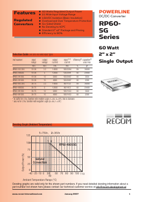 RP60-2415SGN Datasheet PDF RECOM Electronic GmbH