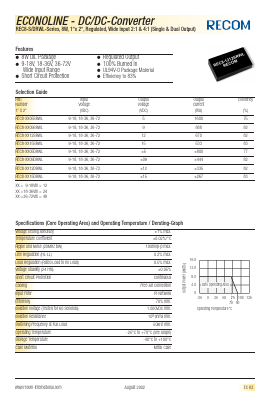 REC8-2315DRWL Datasheet PDF RECOM Electronic GmbH