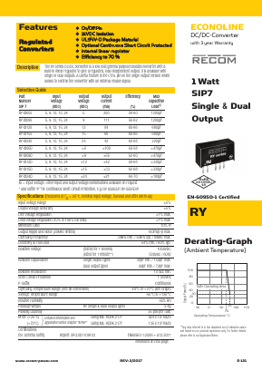 RY-0509SP_17 Datasheet PDF RECOM Electronic GmbH