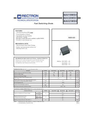 BAV19WSV Datasheet PDF Rectron Semiconductor