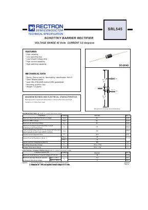 SRL545 Datasheet PDF Rectron Semiconductor