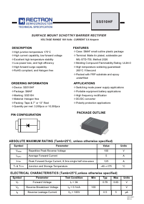 SS510HF Datasheet PDF Rectron Semiconductor