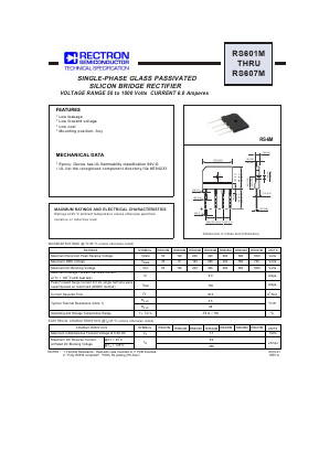 RS602M Datasheet PDF Rectron Semiconductor