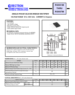RS603M Datasheet PDF Rectron Semiconductor