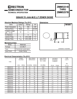 ZMM5237B Datasheet PDF Rectron Semiconductor