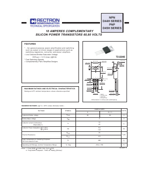 D45H11 Datasheet PDF Rectron Semiconductor