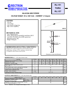 RL151 Datasheet PDF Rectron Semiconductor