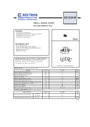 SD103AW Datasheet PDF Rectron Semiconductor