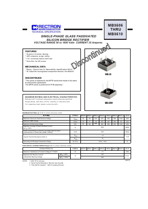 MB356W_07 Datasheet PDF Rectron Semiconductor