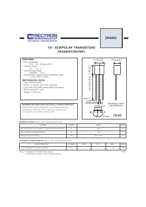 2N4403 Datasheet PDF Rectron Semiconductor