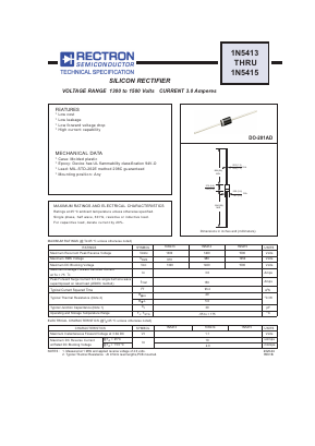1N5415 Datasheet PDF Rectron Semiconductor