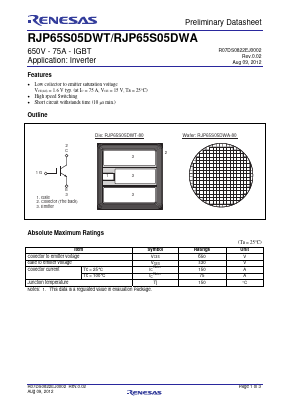 RJP65S05DWA Datasheet PDF Renesas Electronics