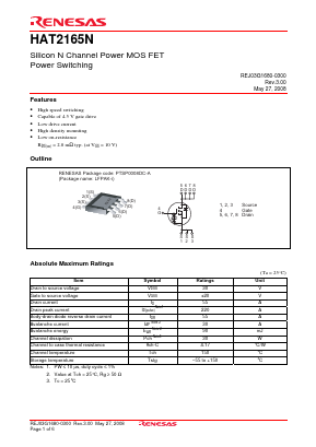HAT2165N Datasheet PDF Renesas Electronics