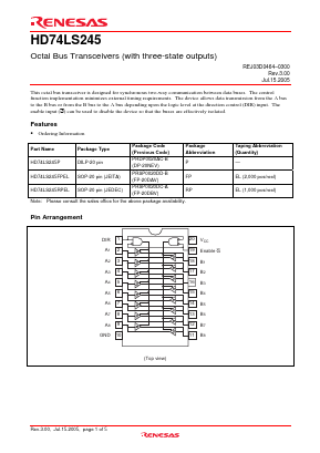 HD74LS245P Datasheet PDF Renesas Electronics