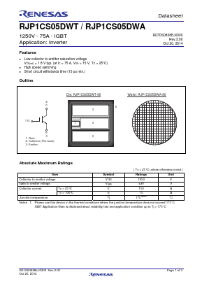 RJP1CS05DWT Datasheet PDF Renesas Electronics