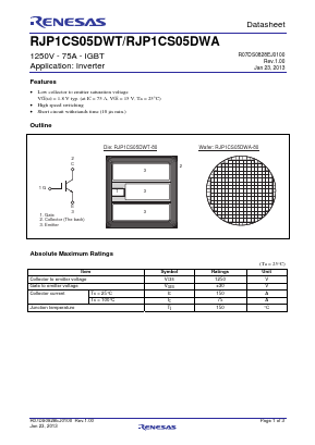 RJP1CS05DWT-80X0 Datasheet PDF Renesas Electronics
