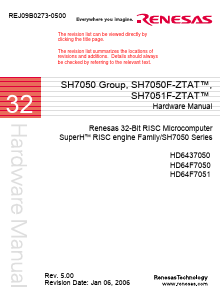 SH7050F-ZTAT Datasheet PDF Renesas Electronics