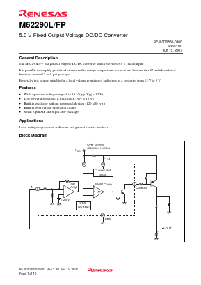 M62290L Datasheet PDF Renesas Electronics