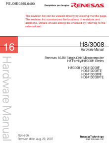HD6413008VTE Datasheet PDF Renesas Electronics